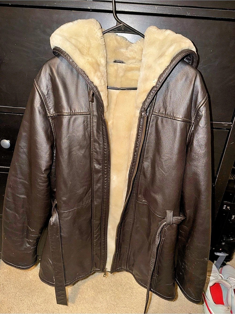 Wilson Leather Brown Leather Hooded Jacket